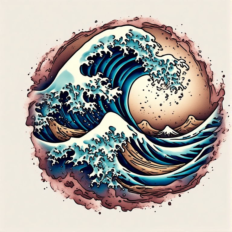 Tattoo flash: Color contrast wave